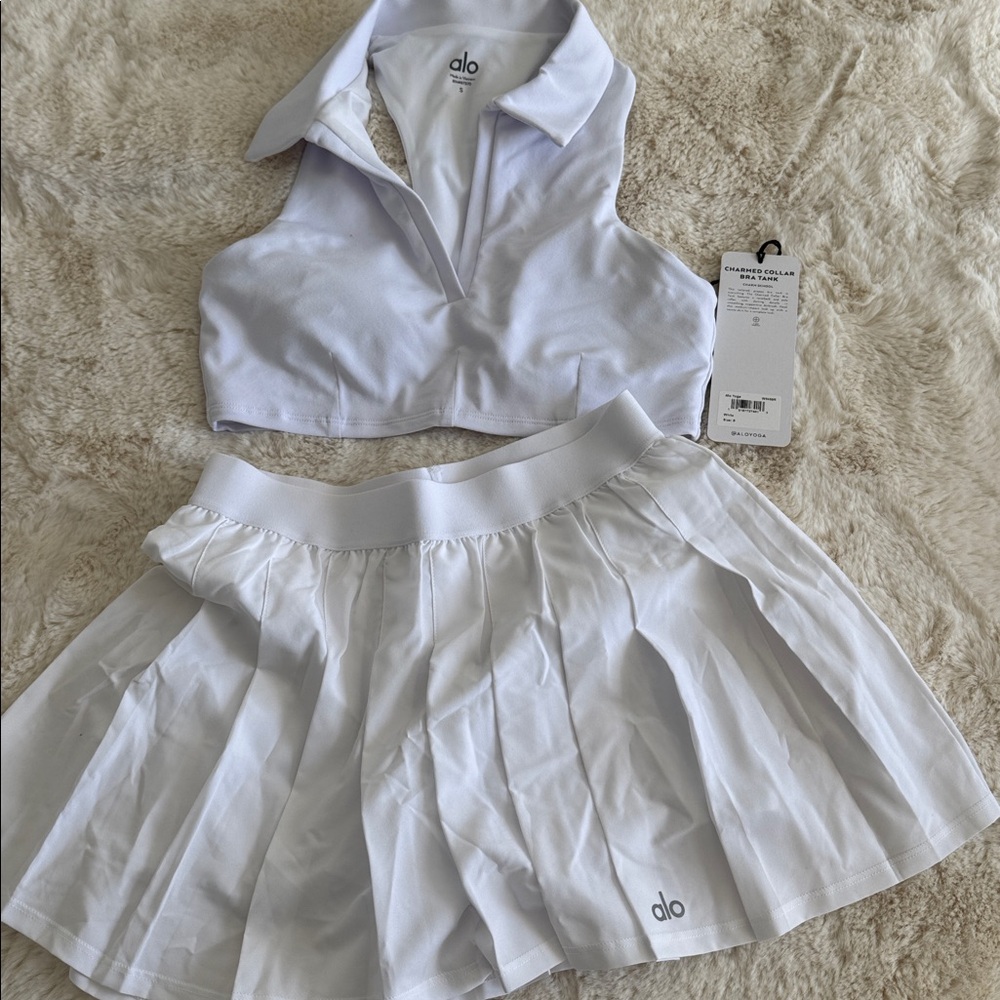 ALO Yoga White Skirt Set